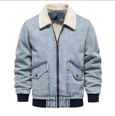 Tony - lässige bomberjacke aus jeansstoff