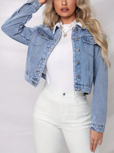 Rashana - kurze jacke aus baumwolldenim