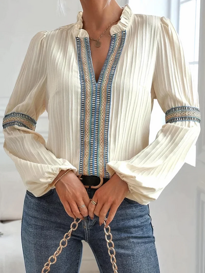 Fergie – elegantes spitzenhemd mit laternenärmeln