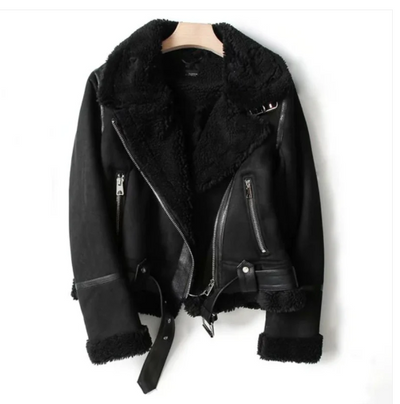 Macie - lederjacke mit sherpa-Futter