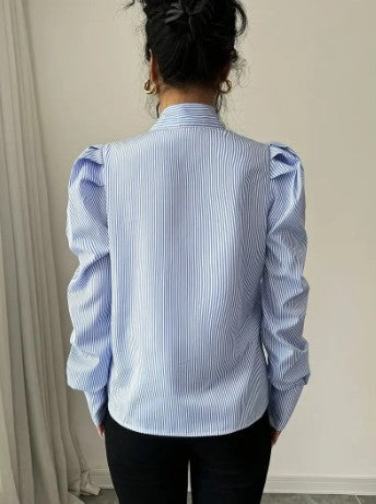 Kornelia – elegante oversized baumwollbluse mit chleife