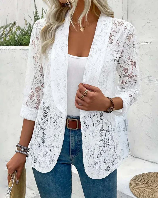 Eloise - reverskragen spitze blazer