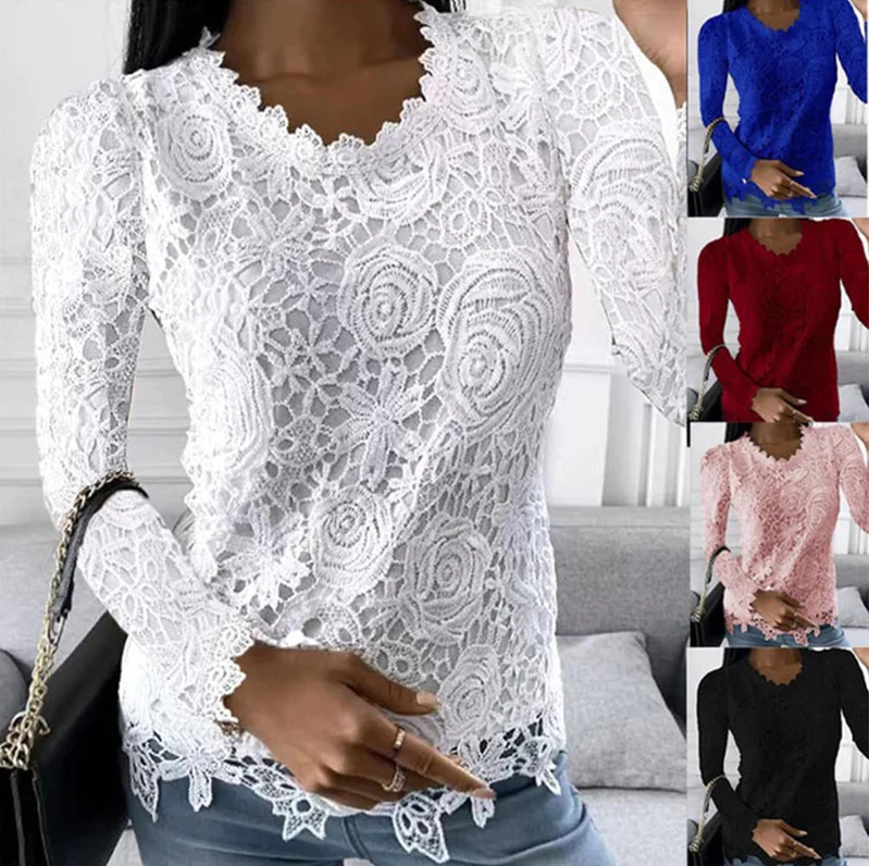 Crystal - damenshirt mit langen armeln und langem schnitt