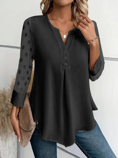 Amalia – strickbluse für damen mit v-ausschnitt und knopfverschluss