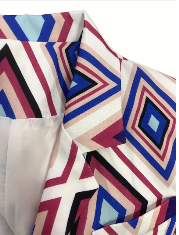 Teena-blazer mit geometrischem muster
