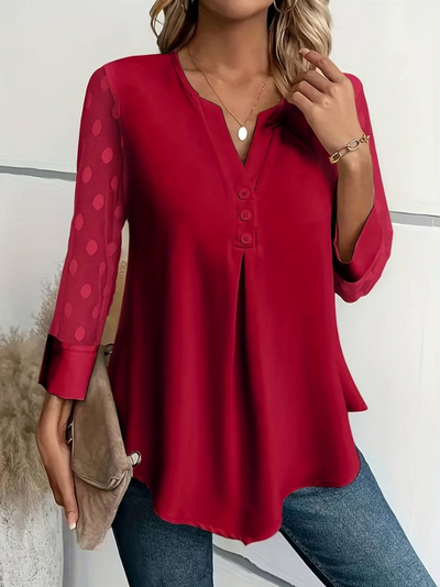 Amalia – strickbluse für damen mit v-ausschnitt und knopfverschluss