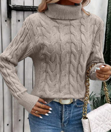 Johanna | Warmer pullover aus Baumwolle mit Rollkragen
