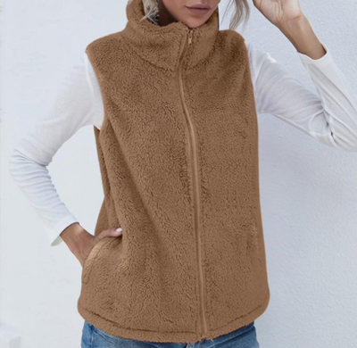 Nadine | Kuschelige Weste mit Reißverschluss