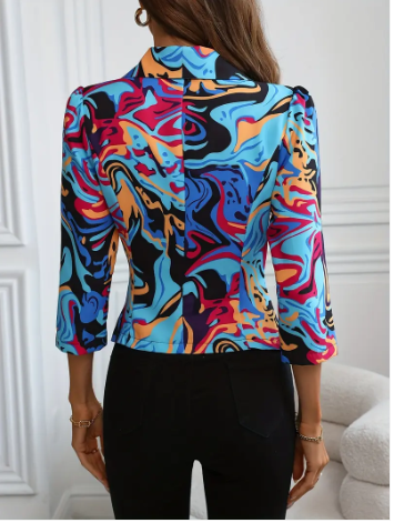 Susannah - lebhafter blazer mit abstraktem aufdruck