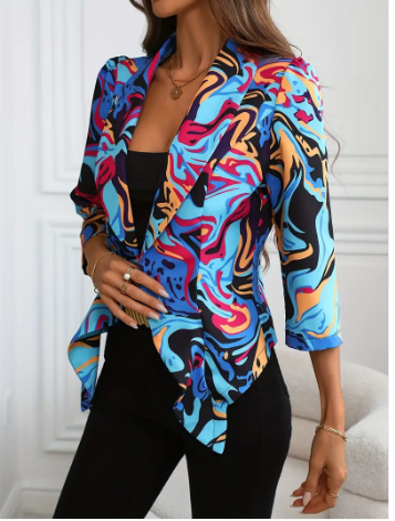Susannah - lebhafter blazer mit abstraktem aufdruck
