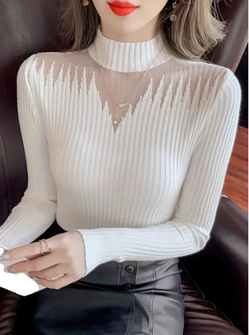 Klea - elegantes rippstrick-top