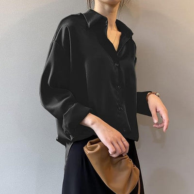 Airlea - elegante langärmelige satinbluse
