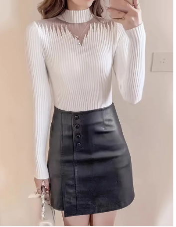 Klea - elegantes rippstrick-top