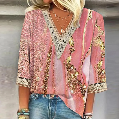 Holly - modische bluse mit v-ausschnitt für damen