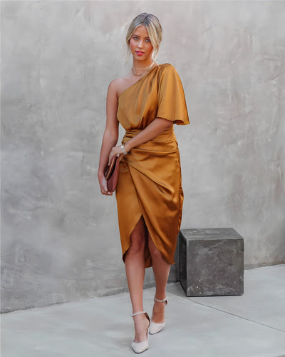 Damen Kleid Satinkleid Asymmetrisch Ärmellos Für Sommer