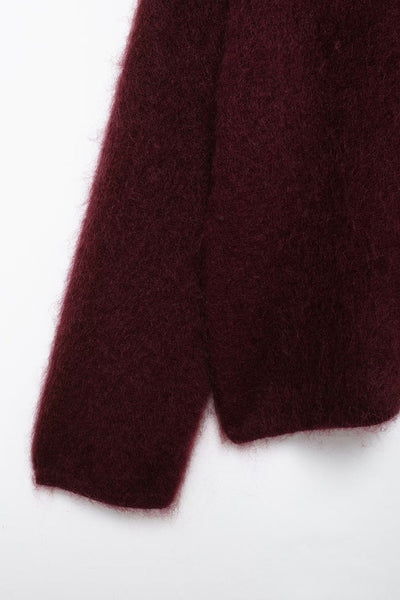 Frieda | Luxuriöser weicher burgunderfarbener Damenpullover