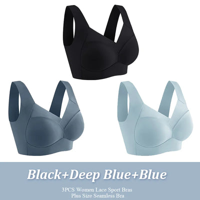 Marlene | 3er-Pack Nahtlose, stützende Sport-Bralettes für maximalen Komfort