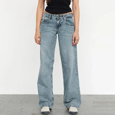 Damen-Weitbein-Jeans im Vintage-Look