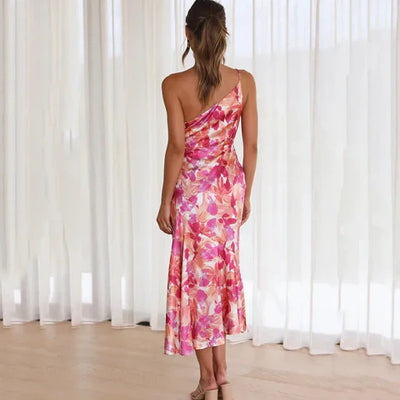 Felisha – Atemberaubendes One-Shoulder-Kleid mit Blumenmuster