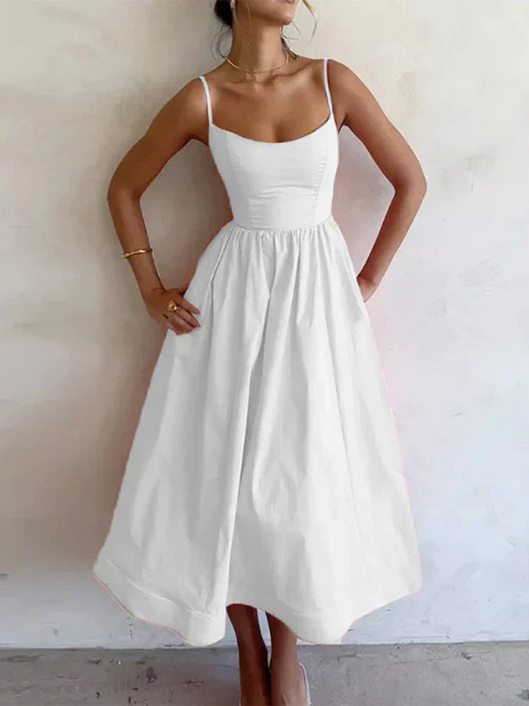 Romantisches A-Linien Kleid in Rosa – Ärmellos & figurbetont mit Vintage-Flair