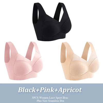 Marlene | 3er-Pack Nahtlose, stützende Sport-Bralettes für maximalen Komfort
