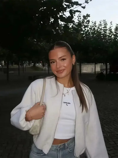 Damen Rundhals Übergangsjacke | Langarm