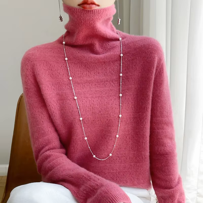PULLOVER MIT STEHKRAGEN AUS 100% REINER WOLLE