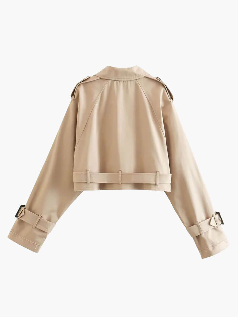 Eleganter Damen Cropped Trenchcoat – Leichter Übergangsjacke im modernen Design