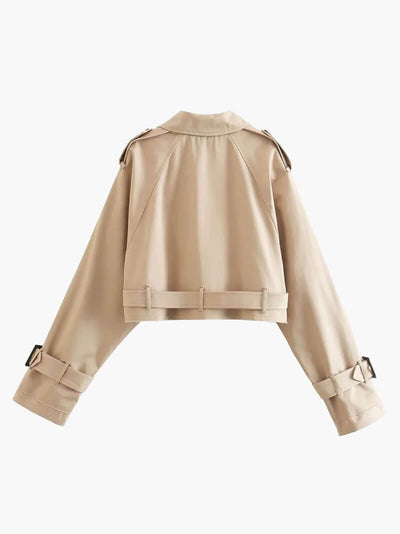 Eleganter Damen Cropped Trenchcoat – Leichter Übergangsjacke im modernen Design
