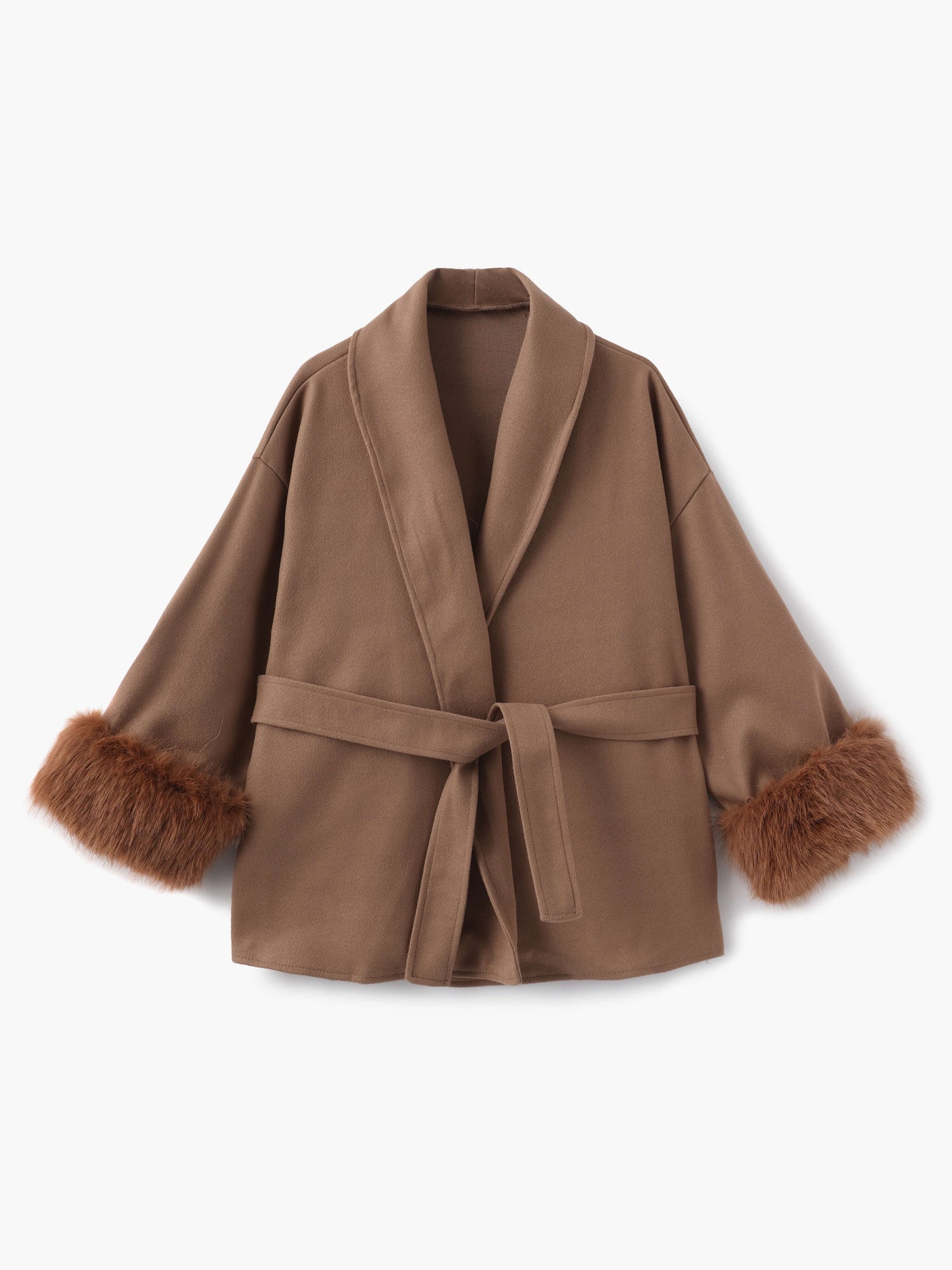 Damen Mantel mit Kunstfellbesatz – Eleganter Winter Kurzmantel