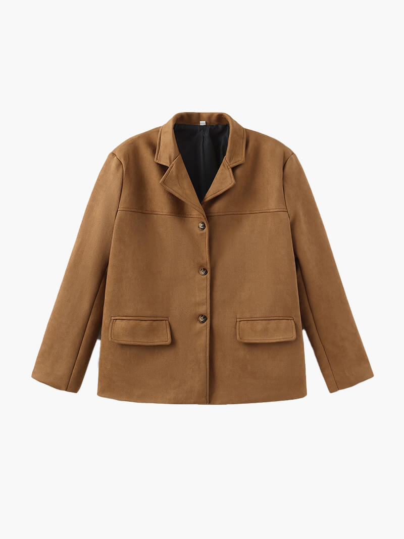 Damen Kunstwildlederjacke – Eleganter Blazer im modernen Schnitt