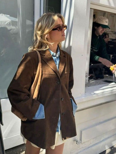 Damen Kunstwildlederjacke – Eleganter Blazer im modernen Schnitt