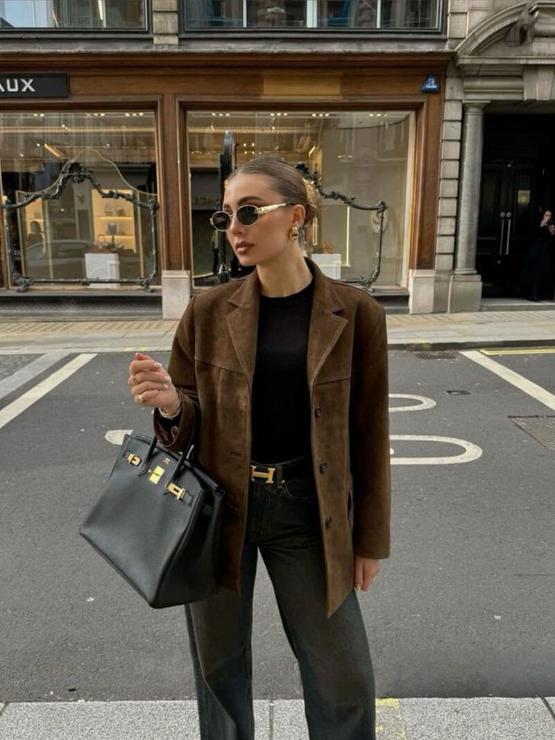 Damen Kunstwildlederjacke – Eleganter Blazer im modernen Schnitt