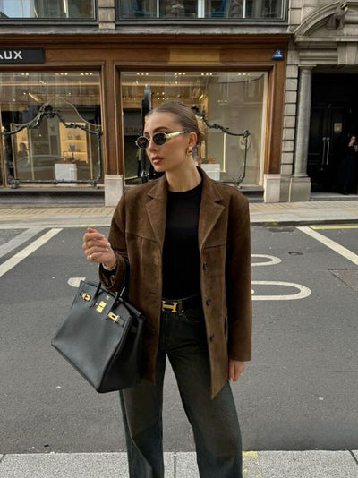 Damen Kunstwildlederjacke – Eleganter Blazer im modernen Schnitt