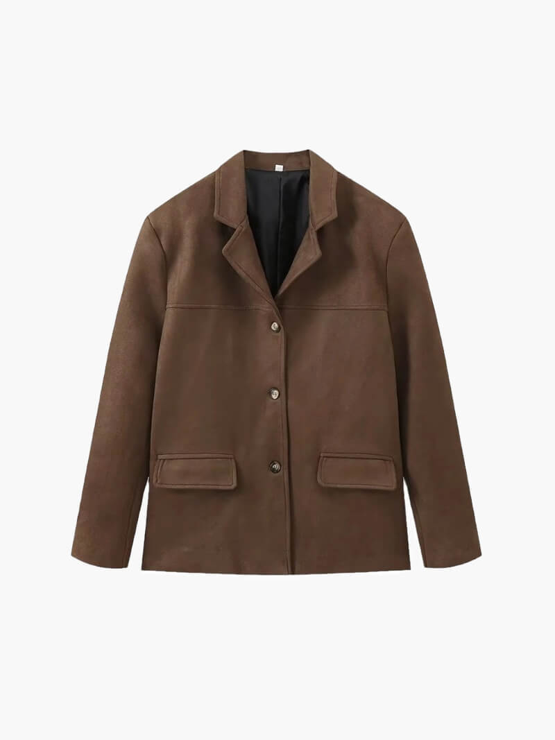 Damen Kunstwildlederjacke – Eleganter Blazer im modernen Schnitt