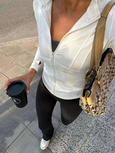 Damen Sportjacke – Leichte Fitnessjacke mit Reißverschluss