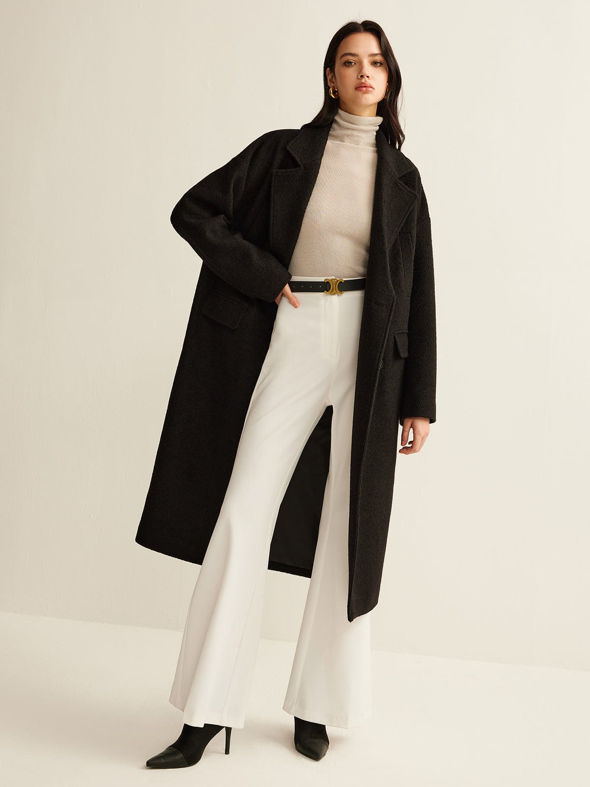 Sophia | Eleganter Trenchcoat für Damen Schwarz Klassisch