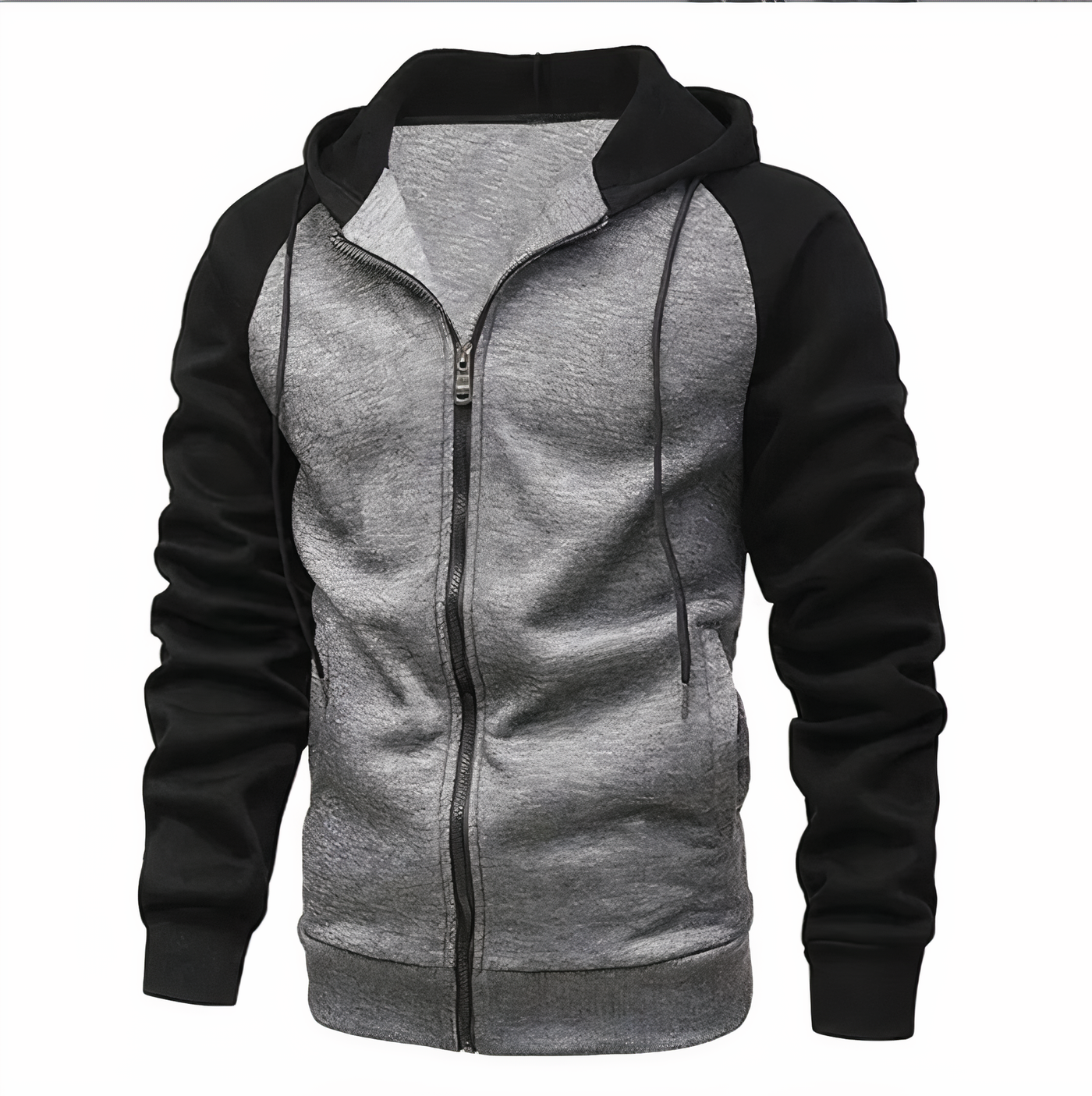 Sportlicher Zip Hoodie mit Verstellbarer Kapuze