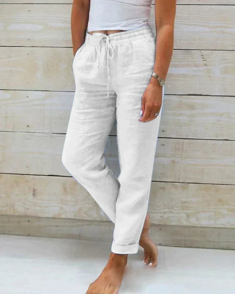 Peyton | Klassischer Sommer-Chic Damen Leinenhosen