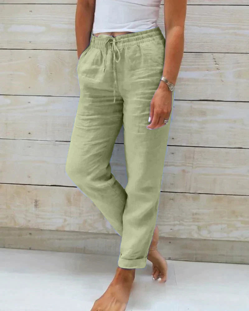 Peyton | Klassischer Sommer-Chic Damen Leinenhosen