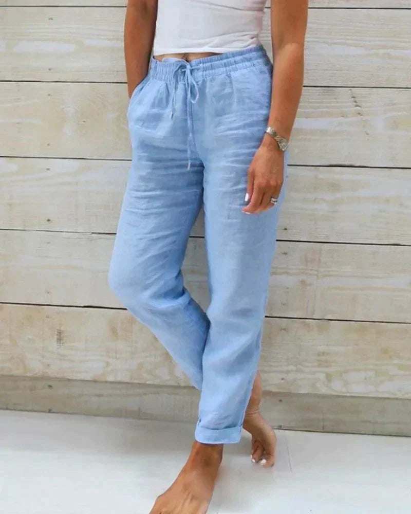 Peyton | Klassischer Sommer-Chic Damen Leinenhosen