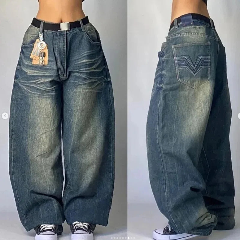 Damen Jeans – Baumwolle – Baggy Streetwear Stil – Weite Passform