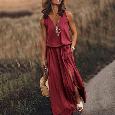 Lorna – Stilvolles ärmelloses Maxikleid