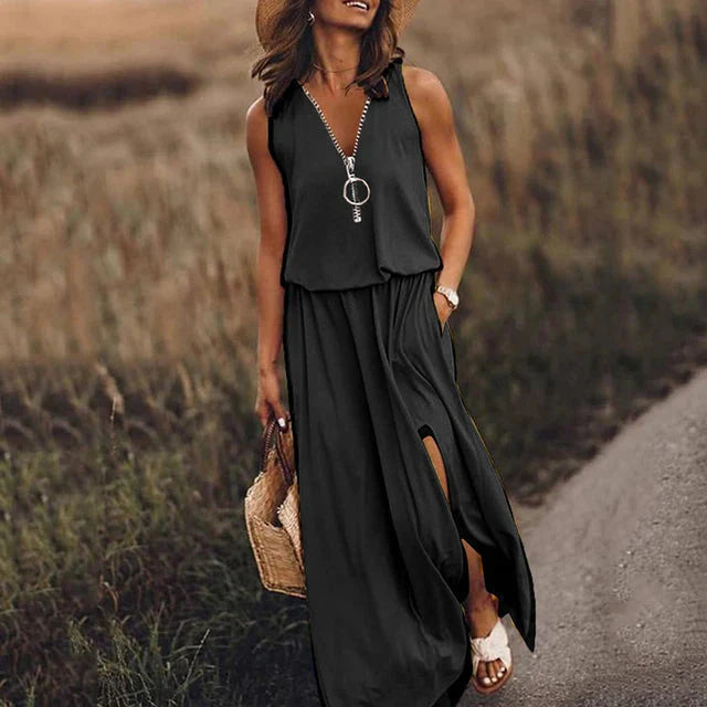 Lorna – Stilvolles ärmelloses Maxikleid