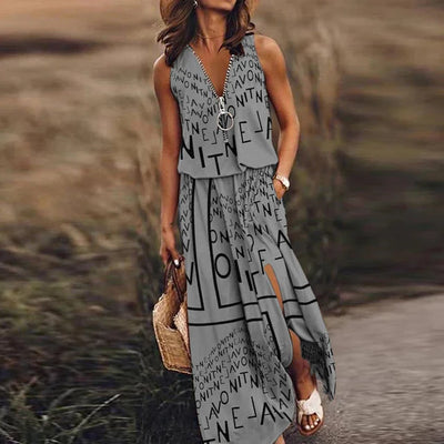 Lorna – Stilvolles ärmelloses Maxikleid
