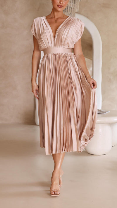 Maria | Elegantes & Raffiniertes Plisseekleid