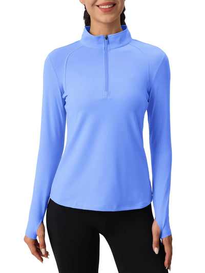 Tervona | Atmungsaktiver Damenpullover mit Viertel Reißverschluss