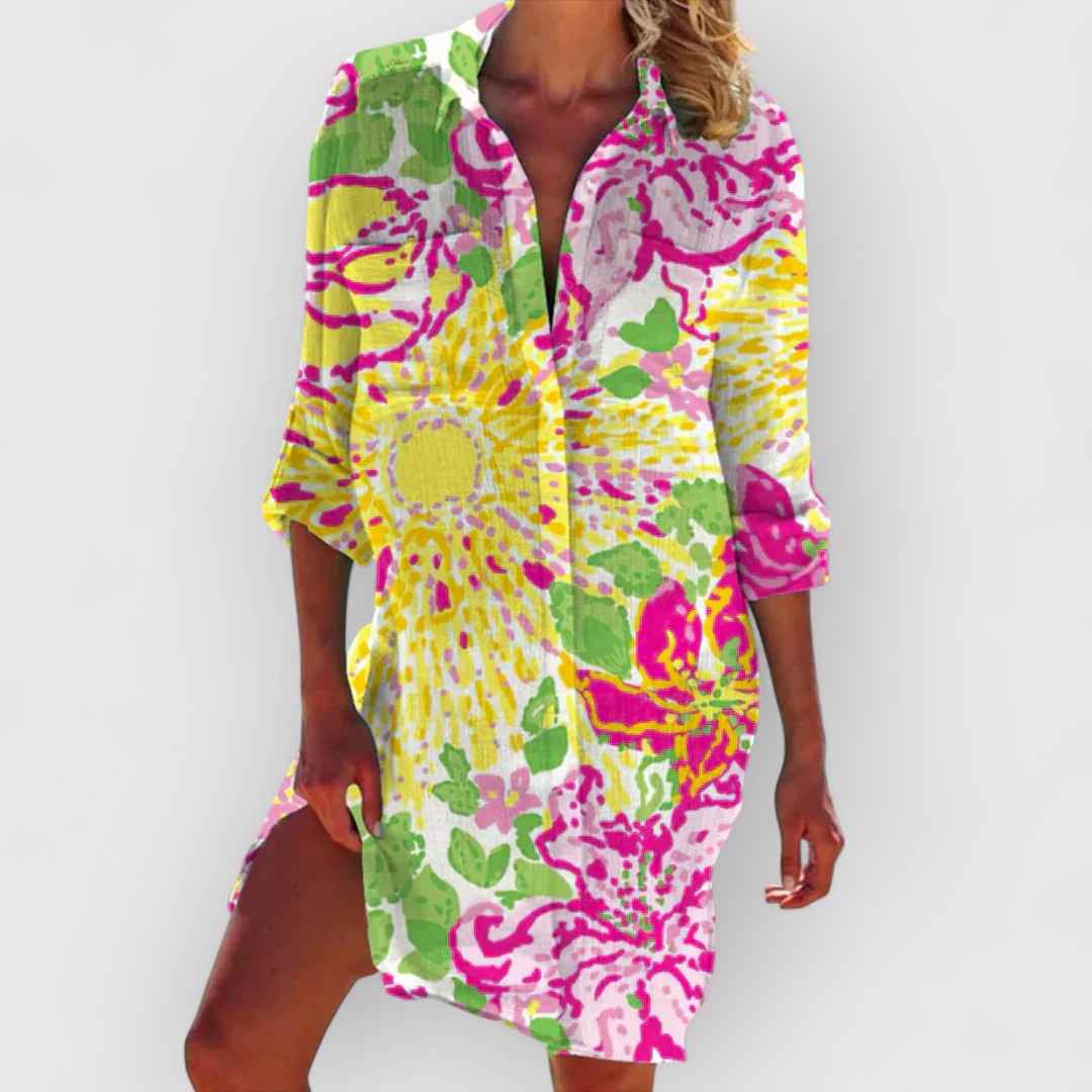 Violet | Farbenfrohes Kleid aus edlen Materialien