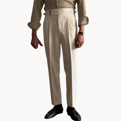 Peter | Elegante Two-Waist Knopfleiste Herrenhose mit hoher Taille