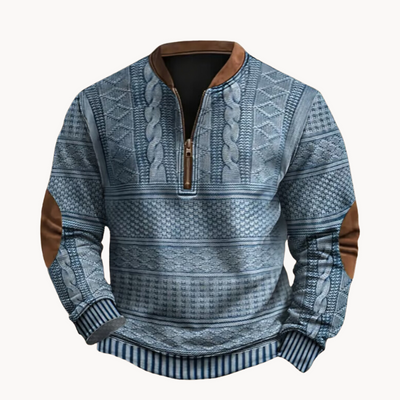 Armel | Gemütliches Vintage Strick Herren Zip Sweatshirt